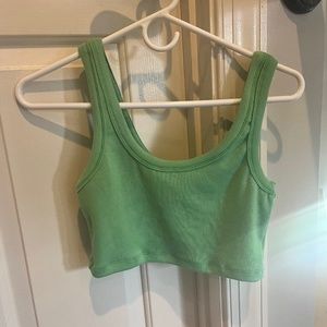 Green crop top